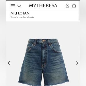 Nili Lotan Yoann Denim Shorts Size 25 Simon Wash